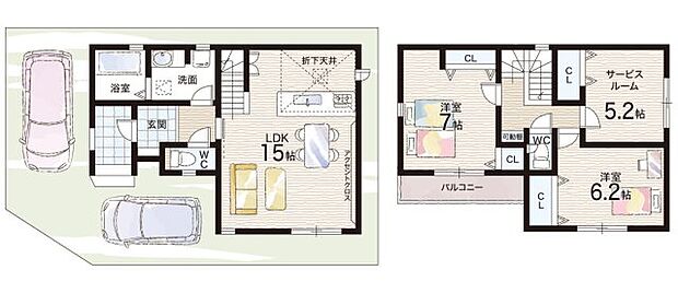 【2LDK+S(納戸)】○栄桜小中学校・・・徒歩4分