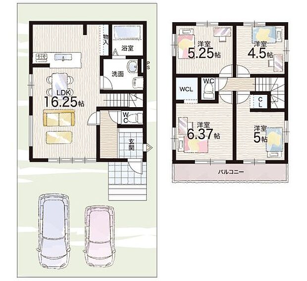 【4LDK】○上里小学校・・・徒歩8分 ○大原野中学校・・・徒歩17分