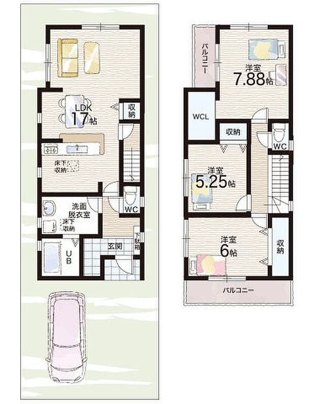 【3LDK】○山直北小学校・・・徒歩１６分 ○山直中学校・・・徒歩２０分