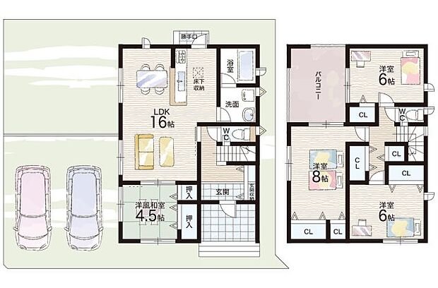 【4LDK】○日方小学校・・・徒歩11分 ○海南中学校・・・徒歩3分
