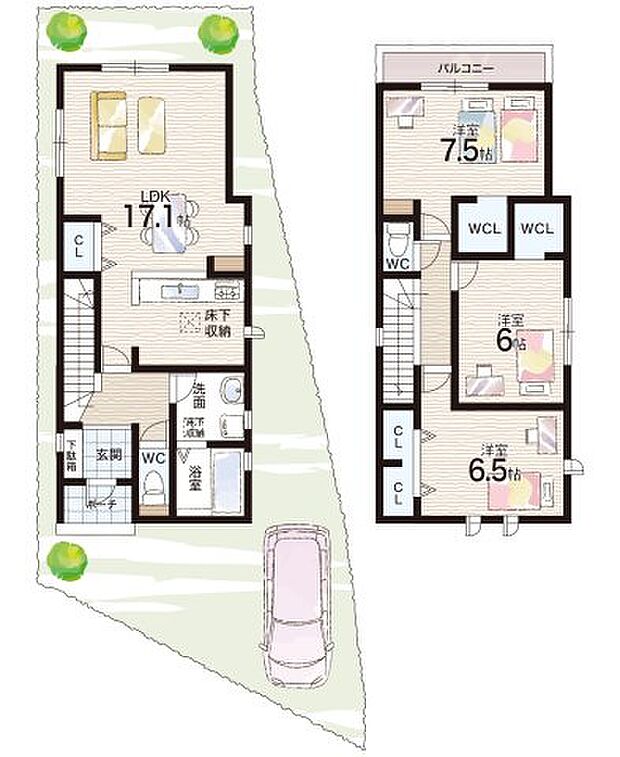 【3LDK】○福田小学校・・・徒歩12分 ○泉ヶ丘東中学校・・・徒歩20分