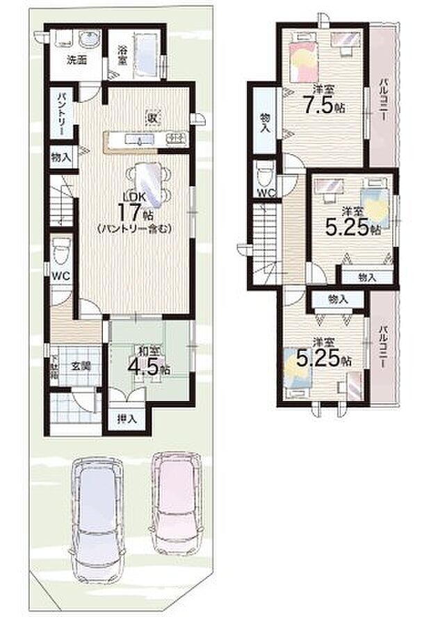 【4LDK】○埴生南小学校・・・徒歩18分 ○河原城中学校・・・徒歩25分