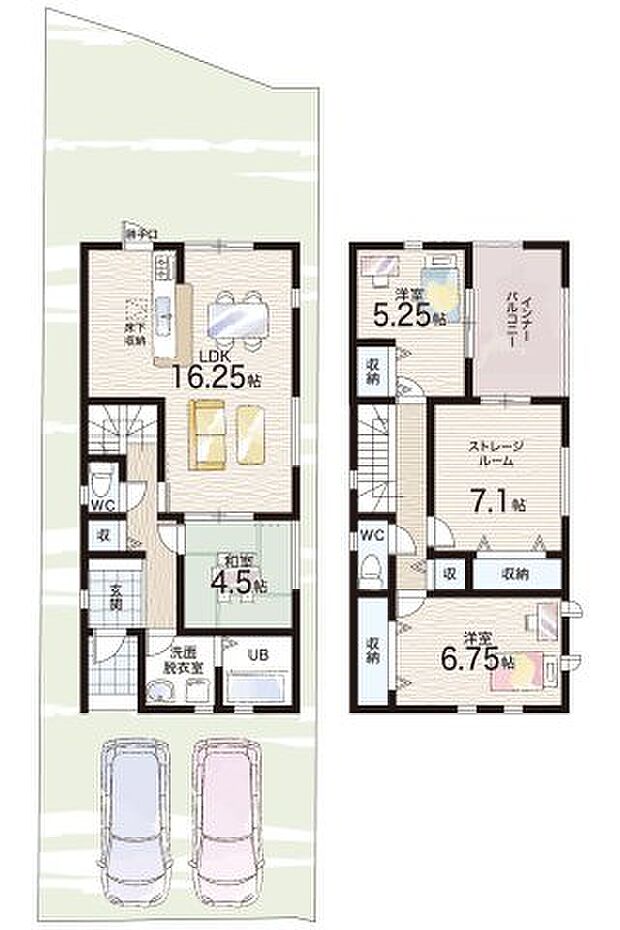 【3LDK+S(納戸)】○太田小学校・・・徒歩9分 ○土生中学校・・・徒歩23分