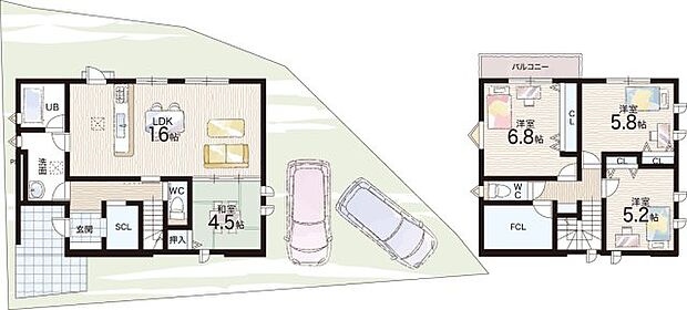 【4LDK+S(納戸)】○東小学校・・・徒歩10分 ○熊取中学校・・・徒歩11分