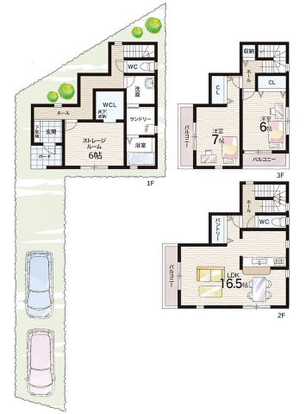【2LDK+S(納戸)】○瓜破小学校・・・徒歩2分 ○瓜破中学校・・・徒歩14分