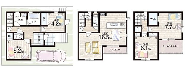 【4LDK】○向丘小学校・・・徒歩12分 ○上野芝中学校・・・徒歩7分