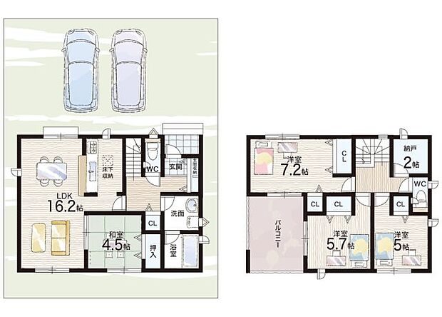 【4LDK+S(納戸)】○野崎西小学校・・・徒歩13分 ○河北中学校・・・徒歩8分