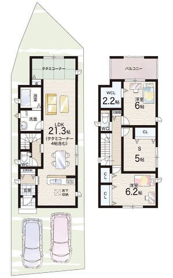 【2LDK+S(納戸)】○清高小学校・・・徒歩9分 ○高南中学校・・・徒歩10分