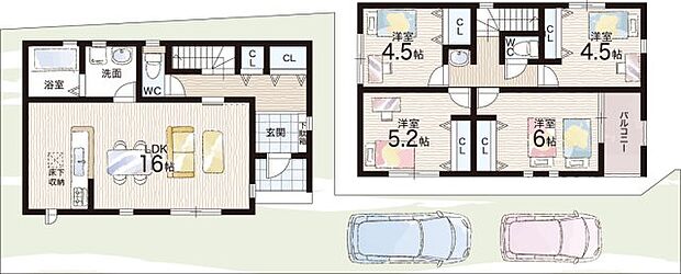【4LDK】○津田小学校・・・徒歩7分 ○第二中学校・・・徒歩22分