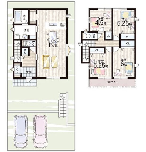 【4LDK】○甲緑小学校・・・徒歩6分 ○大原中学校・・・徒歩10分