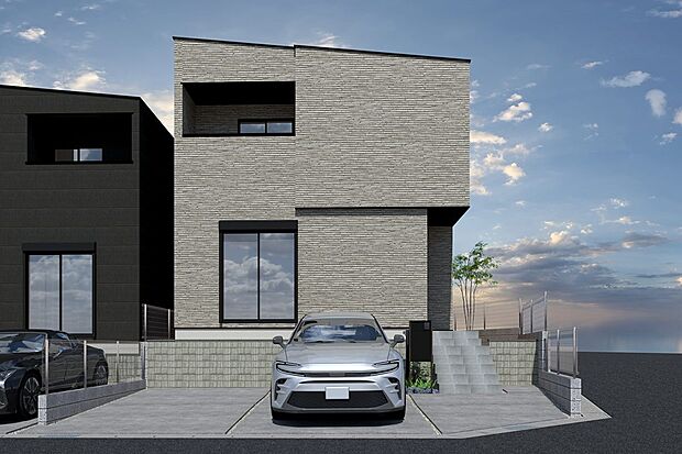 【■CGイメージパース/2号地外観パース■】(建物未完成のためイメージパースです)