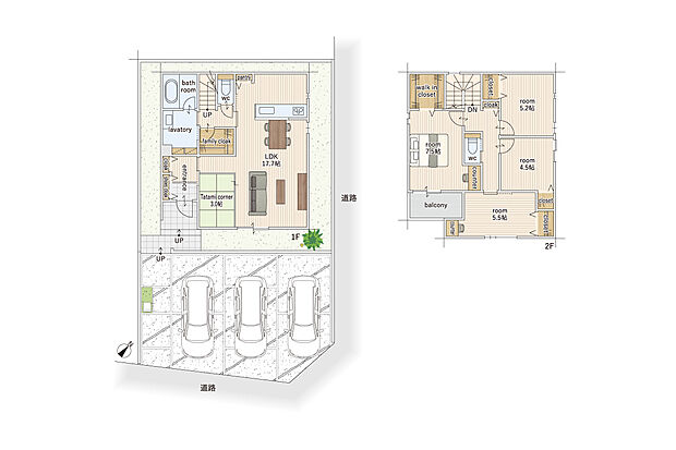 【4LDKS】建物面積にはインナーバルコニー1.24ｍ2を含む。