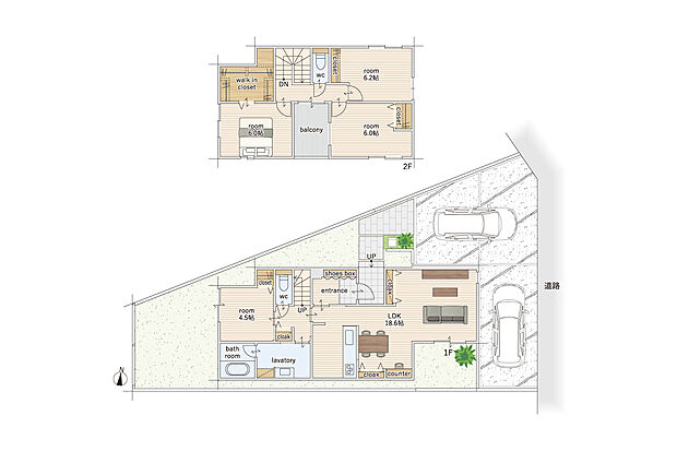【4LDK】建物面積にはポーチ部分0.08m2を含む。