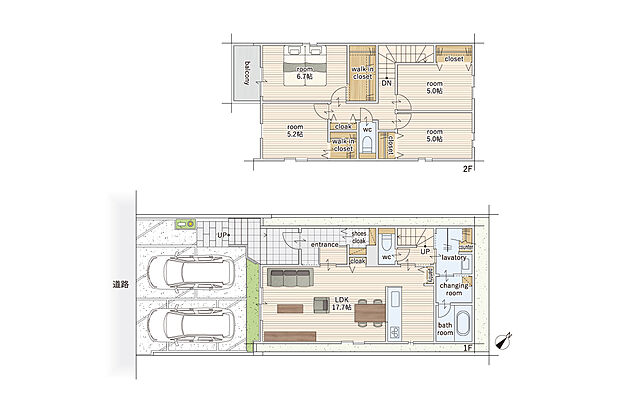 【4LDK】建物面積にはポーチ部分2.36ｍ2を含む。
