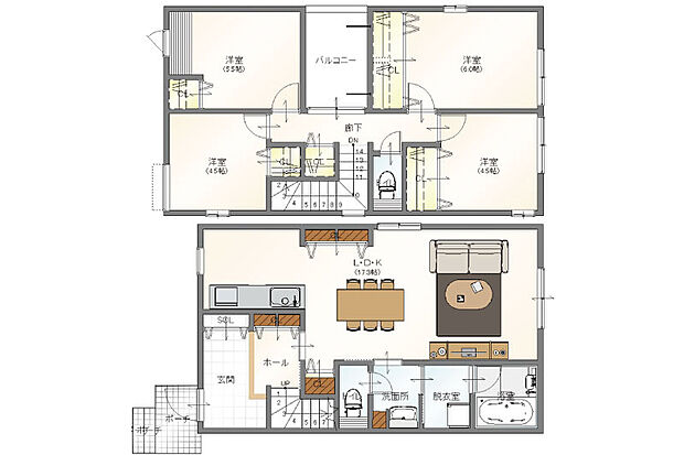 【2号地プラン】建物価格1850万円、建物面積102.69m2
