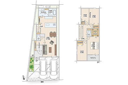 建物面積にはインナーバルコニー3.72m2を含みます 