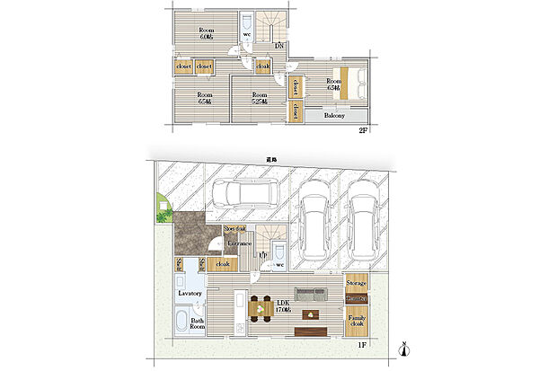 【4SLDK】リビング内に納戸（カウンタースペース）を設けました。お子様の学習やワークスペースとして利用しても便利です。