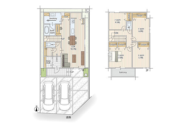 【4LDK】建物面積にはポーチ部分2.24m2を含む