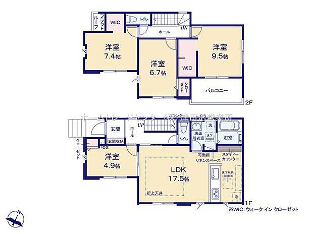 (1号棟)、価格4299万円、4LDK、土地面積154.11m2、建物面積104.7m2