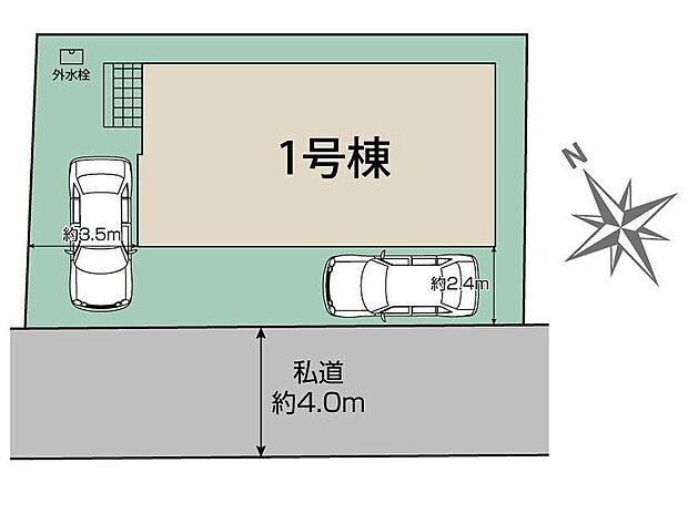 ≪全体区画図≫
カースペースは2台可能です!ご夫婦で1台ずつ所有するご家庭も安心ですね☆
お車以外にもバイクや自転車等の駐輪スペースとしてもお使いいただけます!