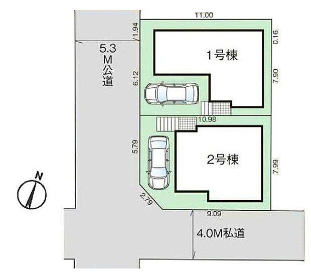 ≪区画図≫
周辺は静かで落ち着いた住宅街。前面道路は車通りが少ないため、駐車の際にも慌てることがなく安心です♪