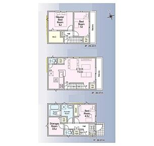 道路からの視線が気にならない2階リビング！
居室としても使える納戸付きの3SLDK♪
家族が自然と顔を会わせるリビングイン階段を
採用しています◎ 