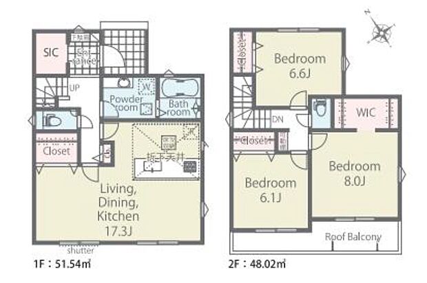 【3LDK】広々としたリビングでゆったりとした家族のお時間を…♪
おしゃれなカウンターキッチン採用で食卓も会話が弾みます☆
主寝室にはWICを完備!増えがちな衣類をスッキリ収納できます♪