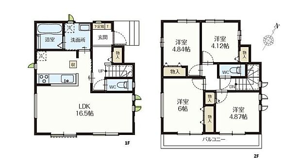 【4LDK】三面採光の明るいリビングは、ご家族みなさまの憩いの空間♪2階に居室をまとめてプライベートの時間も充実!家事動線スムーズな水回り集中設計を採用しております♪