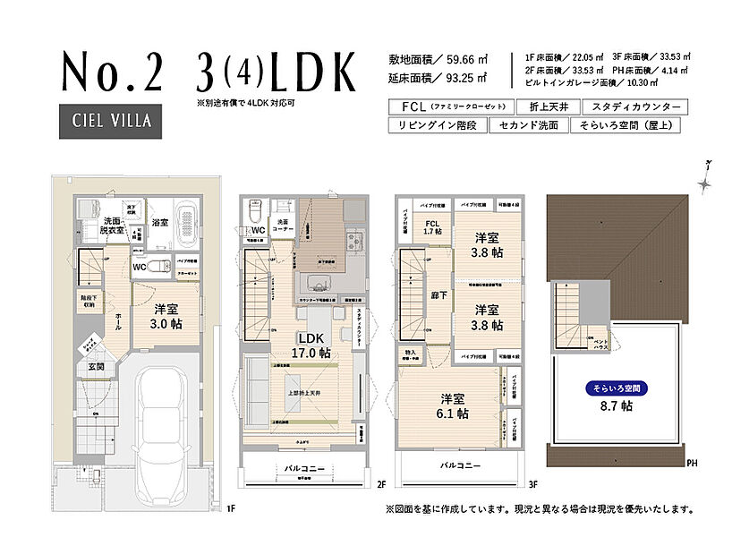 3(4)LDK　※4LDK対応可能(別途有償)