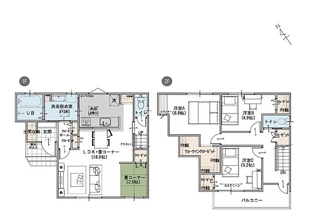 【3LDK-3LDKS】【No.A】4550万円
【No.B】4290万円