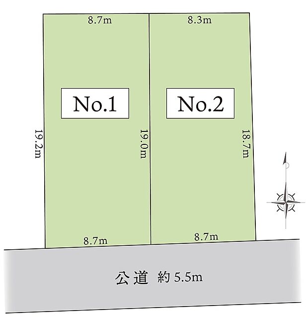 南面道路で日当り良好、整形地で計画しやすい土地です。