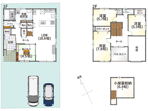 【4LDK＋小屋裏収納（固定階段付）】蓄電池7.4kW搭載
全館空調