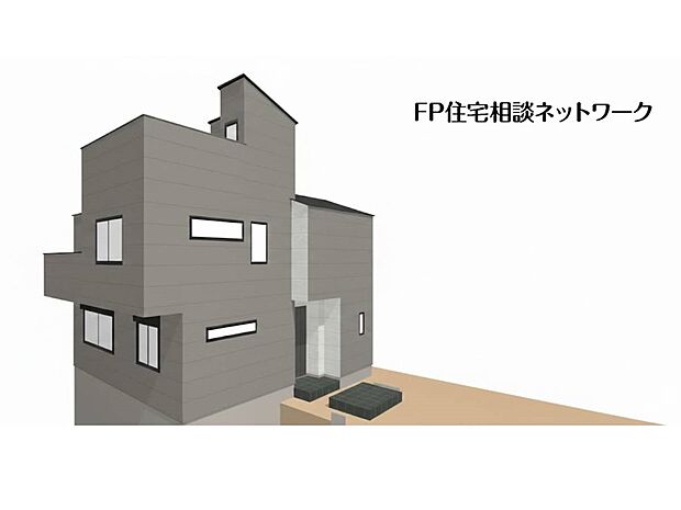 完成予想イメージ:東急田園都市線沿線の閑静な住宅街にスタイリッシュなデザイナーズハウスが誕生!機能性とデザインを融合した住宅です。