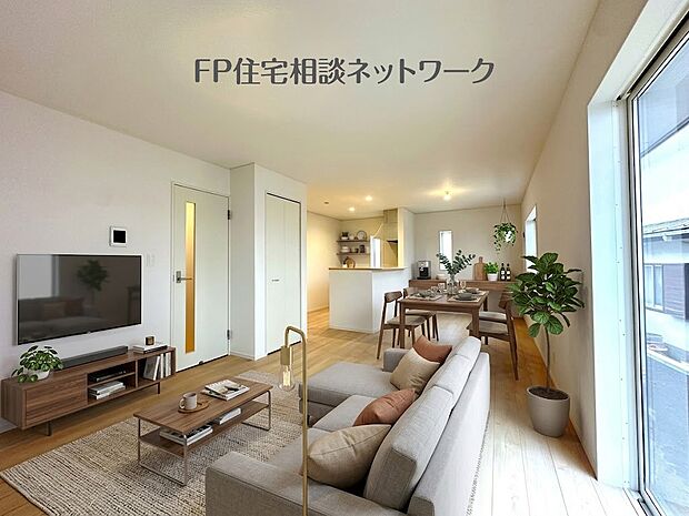 【リビング】■リビング■本画像はAIがCGで家具作成しており、実際の現地に家具は設置されておりません。また、販売価格に家具等は含まれておりません。