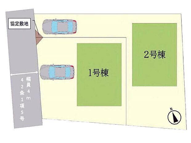 土地面積130m2以上のゆとりの敷地で南部分に空間を確保されており太陽の日差しが降りそそぎます。