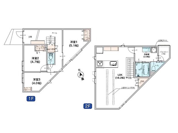 3LDK、土地面積129.58m2、建物面積84.25m2