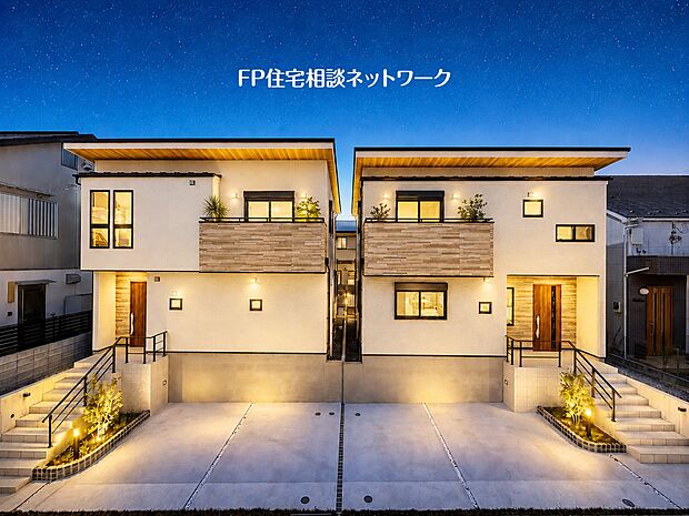 土地面積156m2以上の整形地!南側にはゆとりのお庭スペースを確保し、道路側は車が並列2台駐車可能なゆとりの敷地です。
