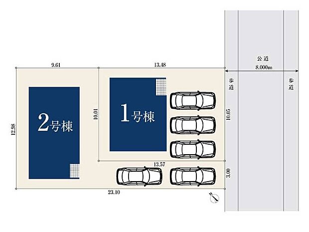 土地面積135m2以上のゆとりの敷地!区画整理された閑静な住宅街に位置し静かな日常を送る事ができます。