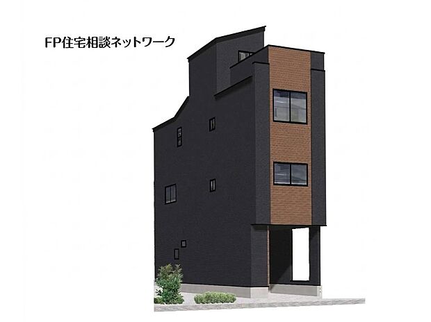 【外観】黒を基調にしたスタイリッシュなデザイナーズ住宅!東南角地で解放感のある立地です。