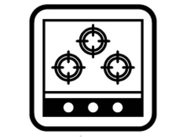【その他内観】3口ガスコンロ 慣れている方も多く、火力が目に見えるため、使いやすいという方も多い、3口のガスコンロ仕様です。