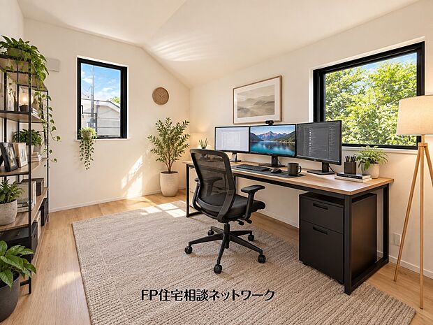 【洋室】本画像の家具、PC、植栽等はCGの配置イメージです。販売価格にこれらは含まれず、付帯しません。