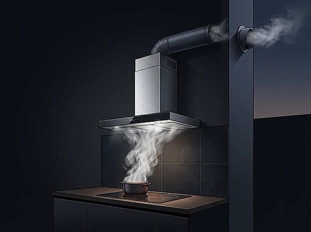 【非公開】換気扇 調理中の煙や油、ニオイを屋外へ排出する設備です。戸建では、ダクトを用いるシロッコファンや壁に直接設置するプロペラファンが主流です。