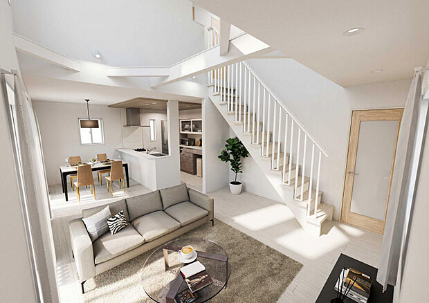 完成予想図　内観　（2）号棟　※こちらのCGパースはイメージです。実物とは異なる場合がございます。家具付き販売ではございません。