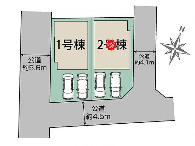 糸島市潤3丁目2棟 区画図