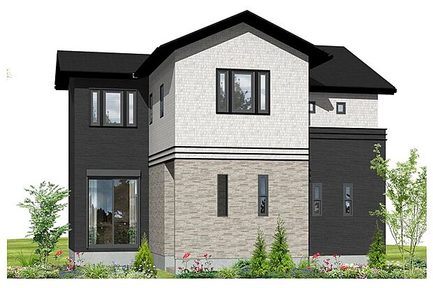 【完成予想図(外観)】6号棟（3LDK+WIC+パントリー+オープンキッチン+1階回遊動線+タタミコーナー +吹抜け+リビング階段+インナーバルコニー）