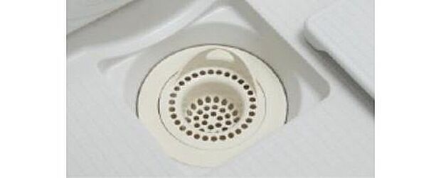 【ヘアキャッチャー】髪の毛や石鹸カスなどをキャッチ。排水パイプの詰まりを防ぎ、いやな臭いの発生も抑えます。