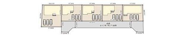 【全体区画図】カースペースは2~3台分ご用意しております