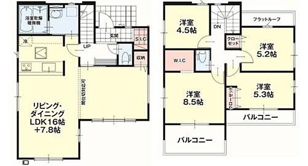 【4LDK】ご家族が集うLDKは広々16+7.8帖!
ウォークインクローゼット、シューズクローク完備!