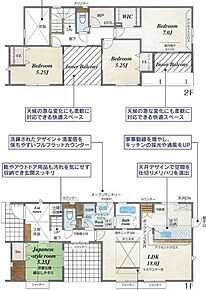 ご家族が集うLDKは広々18帖！
2箇所のインナーバルコニー付きで、天候を気にせず洗濯物もしっかり干せます♪ 