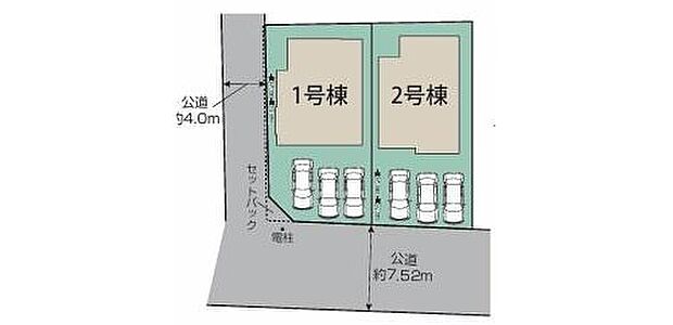【区画図】カースペースは2~3台分ご用意しております